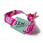 Textile RFID Woven Dacron Wristband Reusable For Festival Customized Pattern