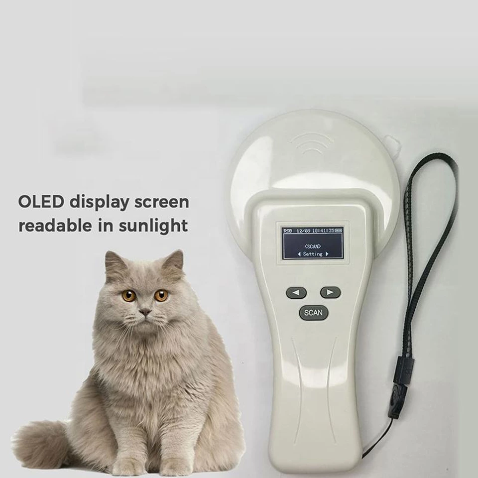 OTPS handheld rfid pet microchip reader 134.2khz FDX-b HDX iso BLE dog id chip ear tag scanner