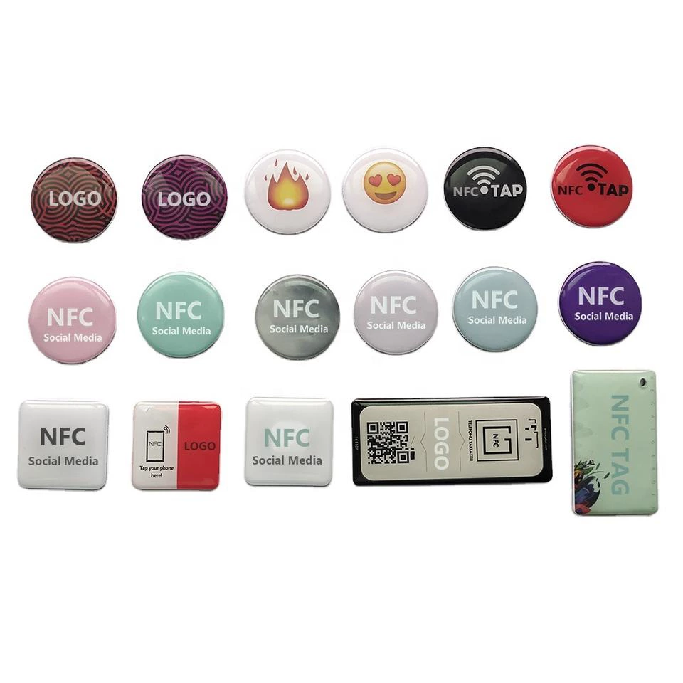 CMRFID printable colorful mini RFID card keyfob nfc keychain smart card social media phone tags sticker