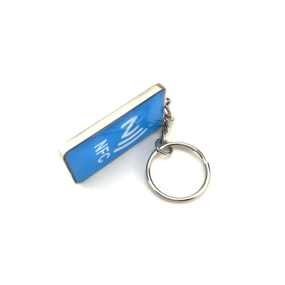 Double Side Printing QRcode Logo Programmable URL NFC Metal Edge Epoxy tag Pet Tracking