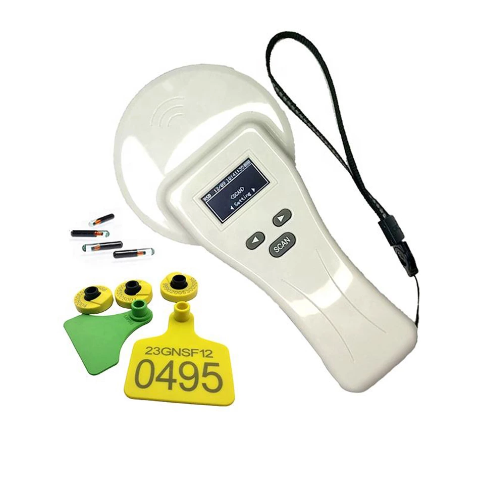 OTPS handheld rfid pet microchip reader 134.2khz FDX-b HDX iso BLE dog id chip ear tag scanner