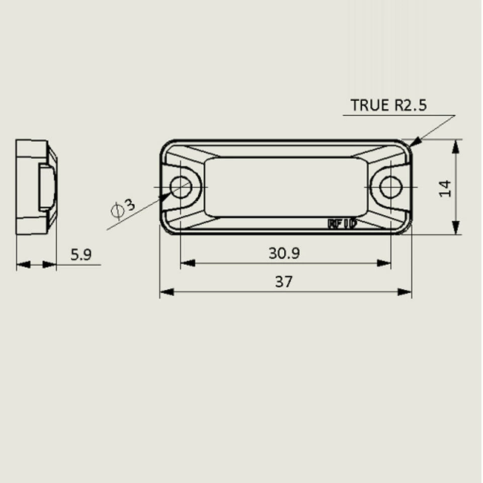 115 Degrees High Temperature UHF RFID Anti-Metal Tag