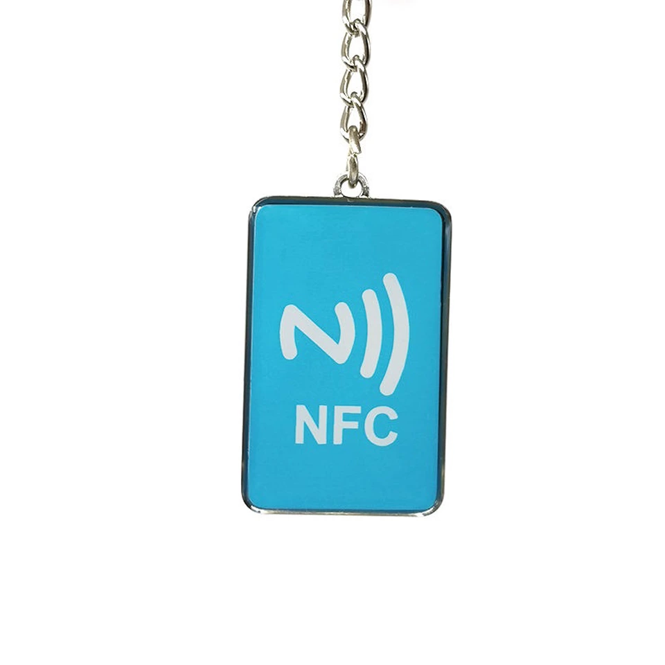 Double Side Printing QRcode Logo Programmable URL NFC Metal Edge Epoxy tag Pet Tracking