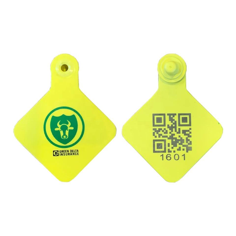 Long Range 860-960mhz RFID Barcode Qr Code Printed UHF TPU Eartag Animal Ear Tag For Cattle Goat Sheep Tracking