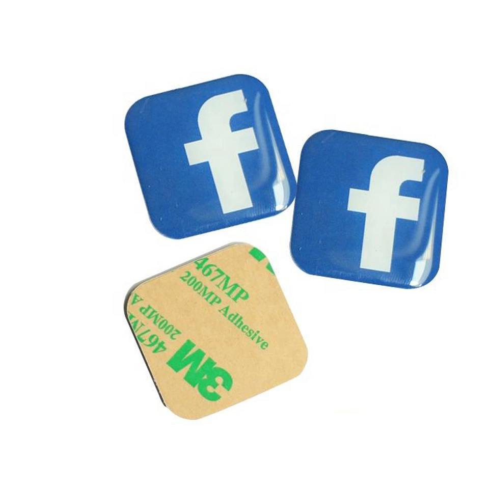 Custom logo waterproof nfc 215 sticker anti metal rfid nfc epoxy tag
