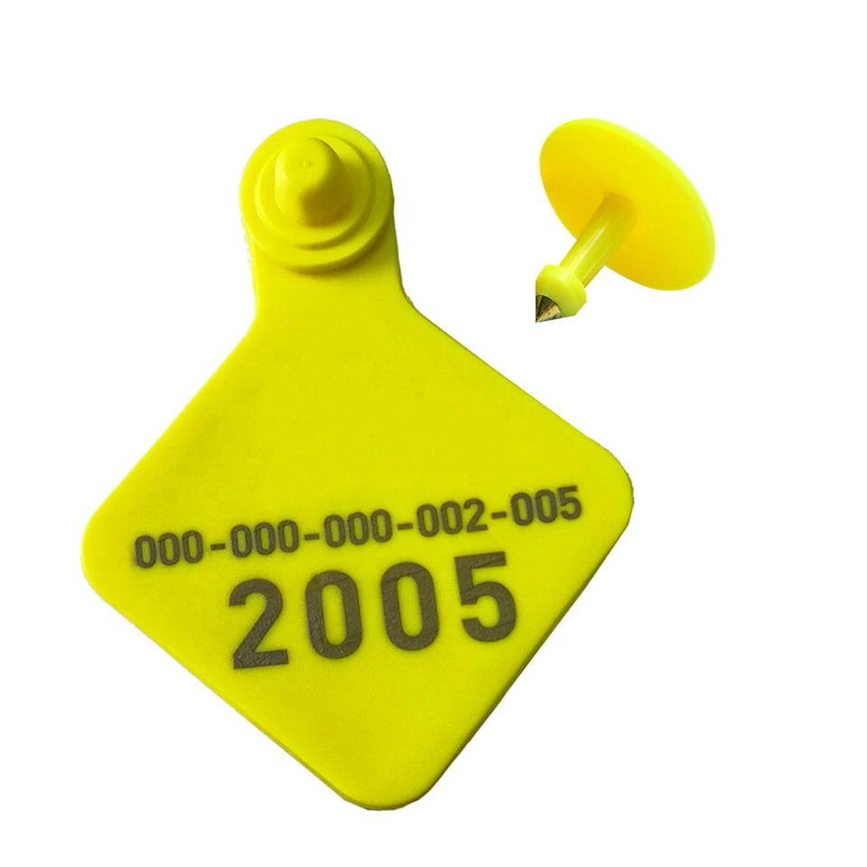 Long Range 860-960mhz RFID Barcode Qr Code Printed UHF TPU Eartag Animal Ear Tag For Cattle Goat Sheep Tracking