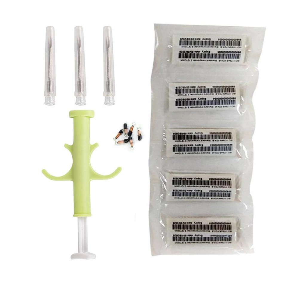 OTPS RFID ID Microchip and Syringe Injectable Pet ID Animal horse Tracking Chip Tag RFID NFC Microchip Implant For Dog
