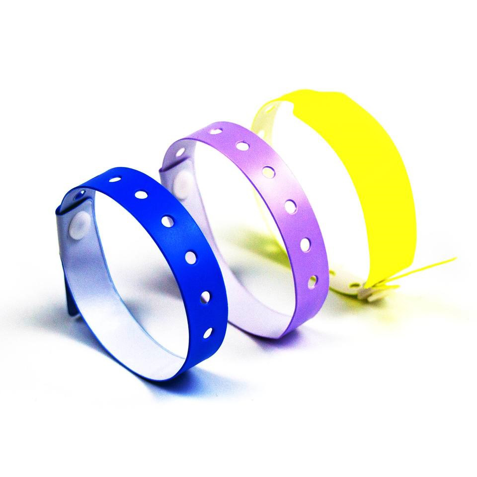 One time use 13.56MHz Writable NFC RFID Plastic PVC Event Wristband