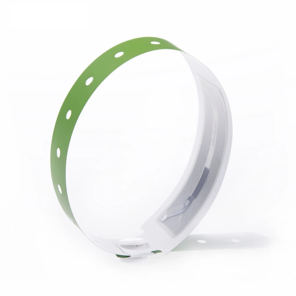 One time use 13.56MHz Writable NFC RFID Plastic PVC Event Wristband