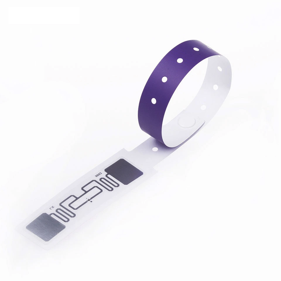 One time use 13.56MHz Writable NFC RFID Plastic PVC Event Wristband