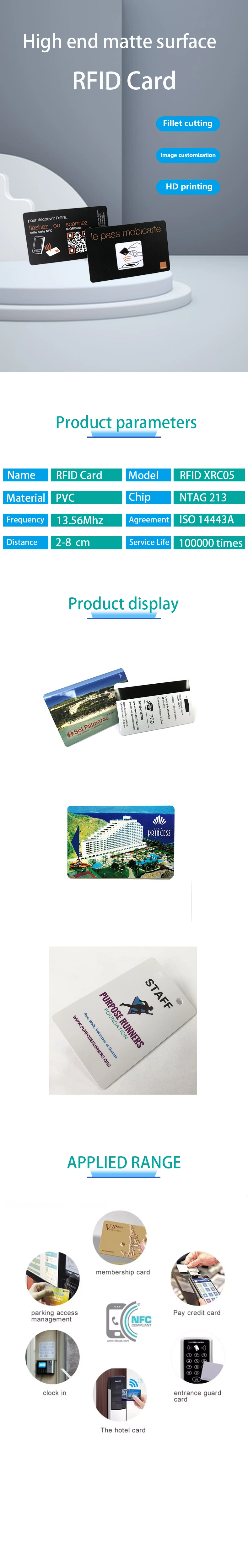 High Quality 13.56mhz rfid nfc access control card Model F08 Blank White pvc rfid cards