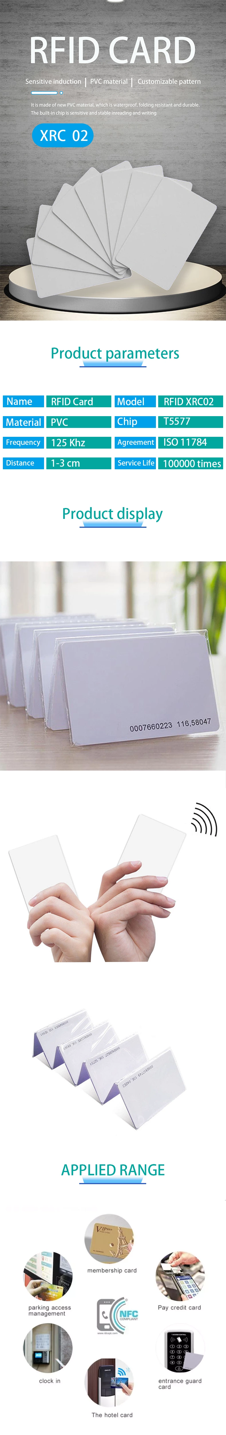 Wholesale Contactless Access Control Card 125khz Tk4100 Chip PVC Smart Blank Proximity RFID Card
