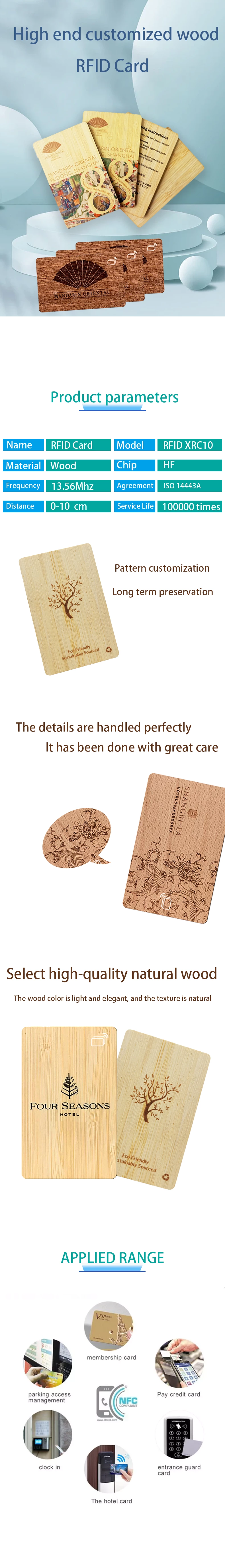 Custom Printing Wooden Engraving Wood Rfid Nfc Cards