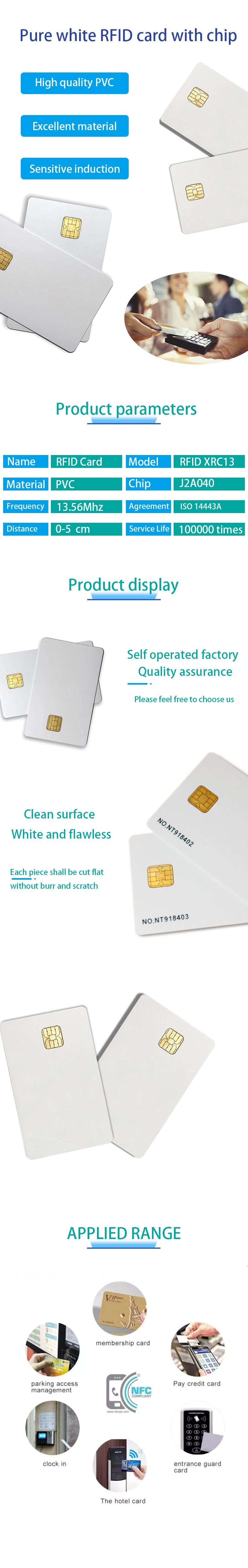 J3A081 Java CPU card rfid smart blank card for bank payment system