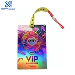 Hole Smart Rfid Chip Event Badges Vip Pass Id Card With Lanyard Customized Size VIP passes Full Color