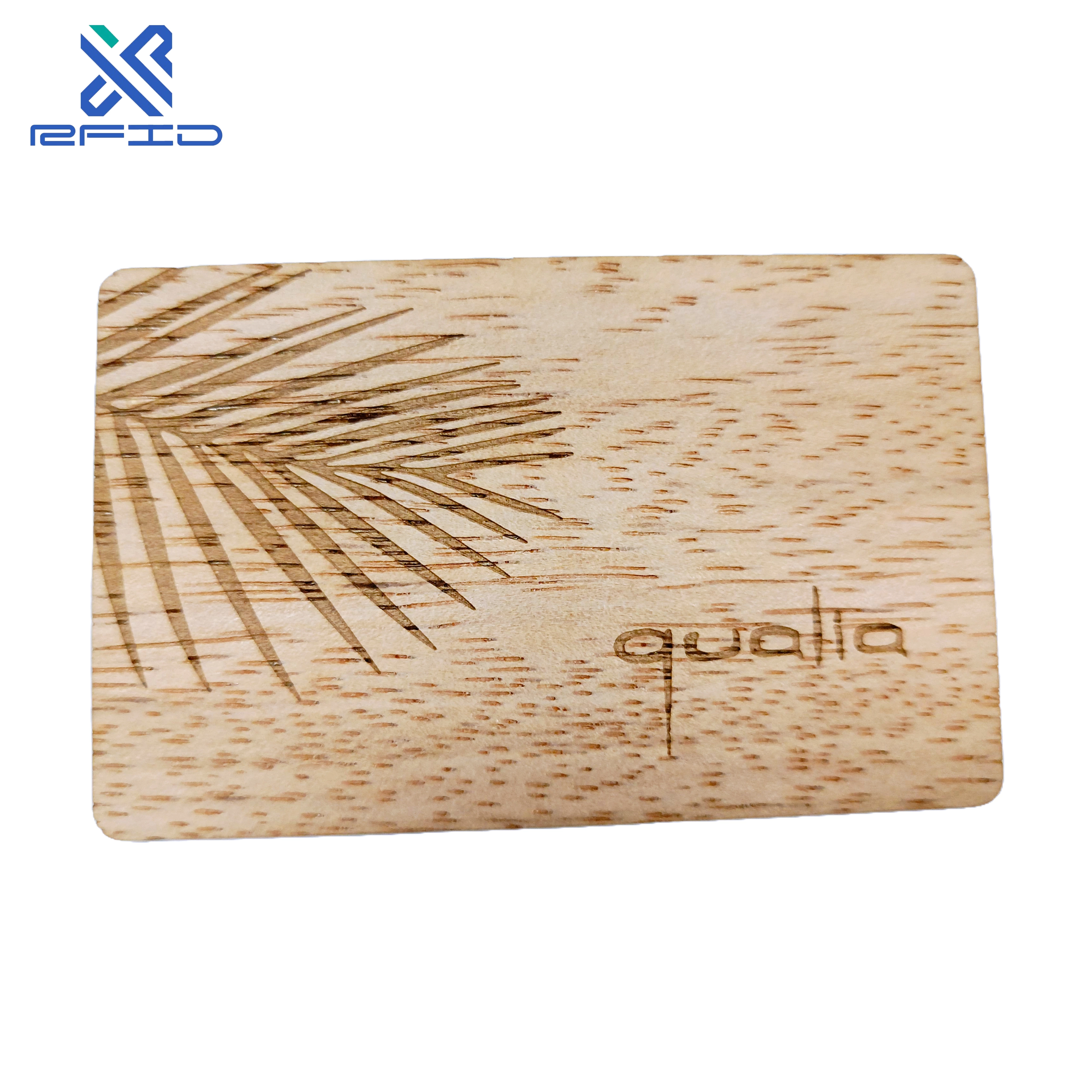 Programmable bamboo wood business Cards RFID ISO14443A Smart NTAG213216 NFC wooden hotel key card