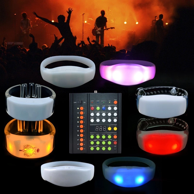 Sound Activated Flashing LED Wristband for Events Rave Party Silicone LED Bracelet for Festival by Voice Control