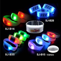 Sound Activated Flashing LED Wristband for Events Rave Party Silicone LED Bracelet for Festival by Voice Control