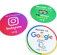 13.56mhz nfc tag for restaurant menu nfc social media tag sticker google review card