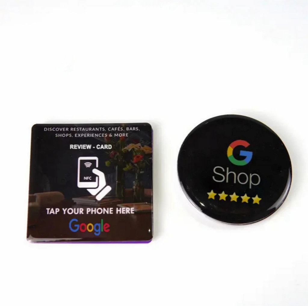 Custom Logo Printing 13.56MHz Plastic Programmable RFID Contactless Google Review NFC business review Card