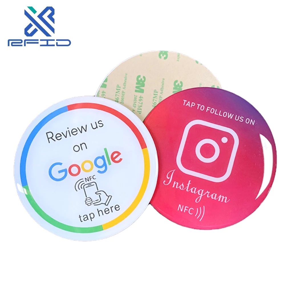 Custom Logo Printing 13.56MHz Plastic Programmable RFID Contactless Google Review NFC business review Card