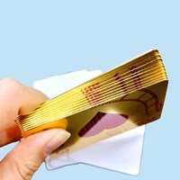 High Quality Printable CR80 Laminated holographic edge Sublimation Plastic White Id Business gold edge Blank PVC Card