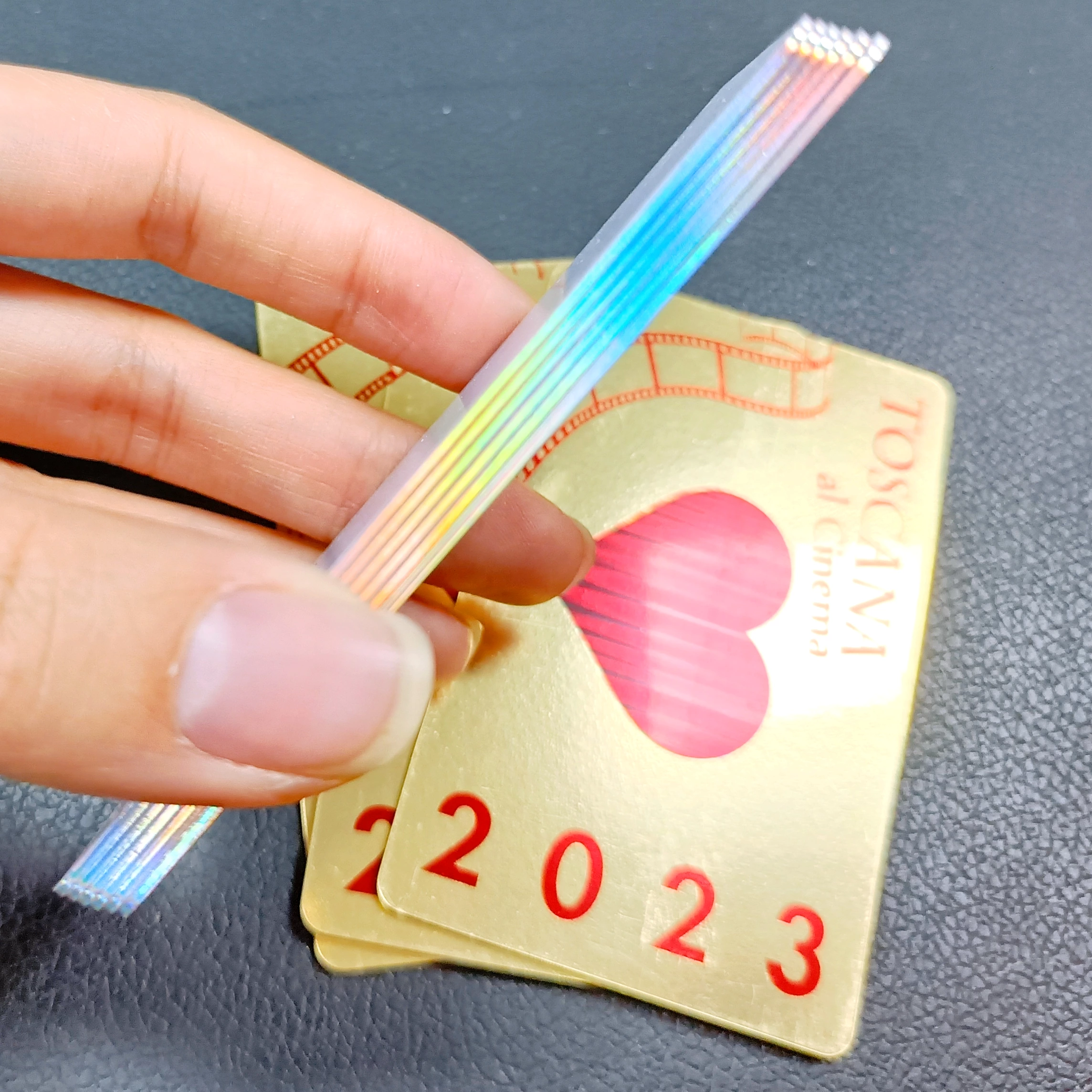 High Quality Printable CR80 Laminated holographic edge Sublimation Plastic White Id Business gold edge Blank PVC Card