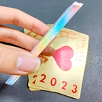 High Quality Printable CR80 Laminated holographic edge Sublimation Plastic White Id Business gold edge Blank PVC Card