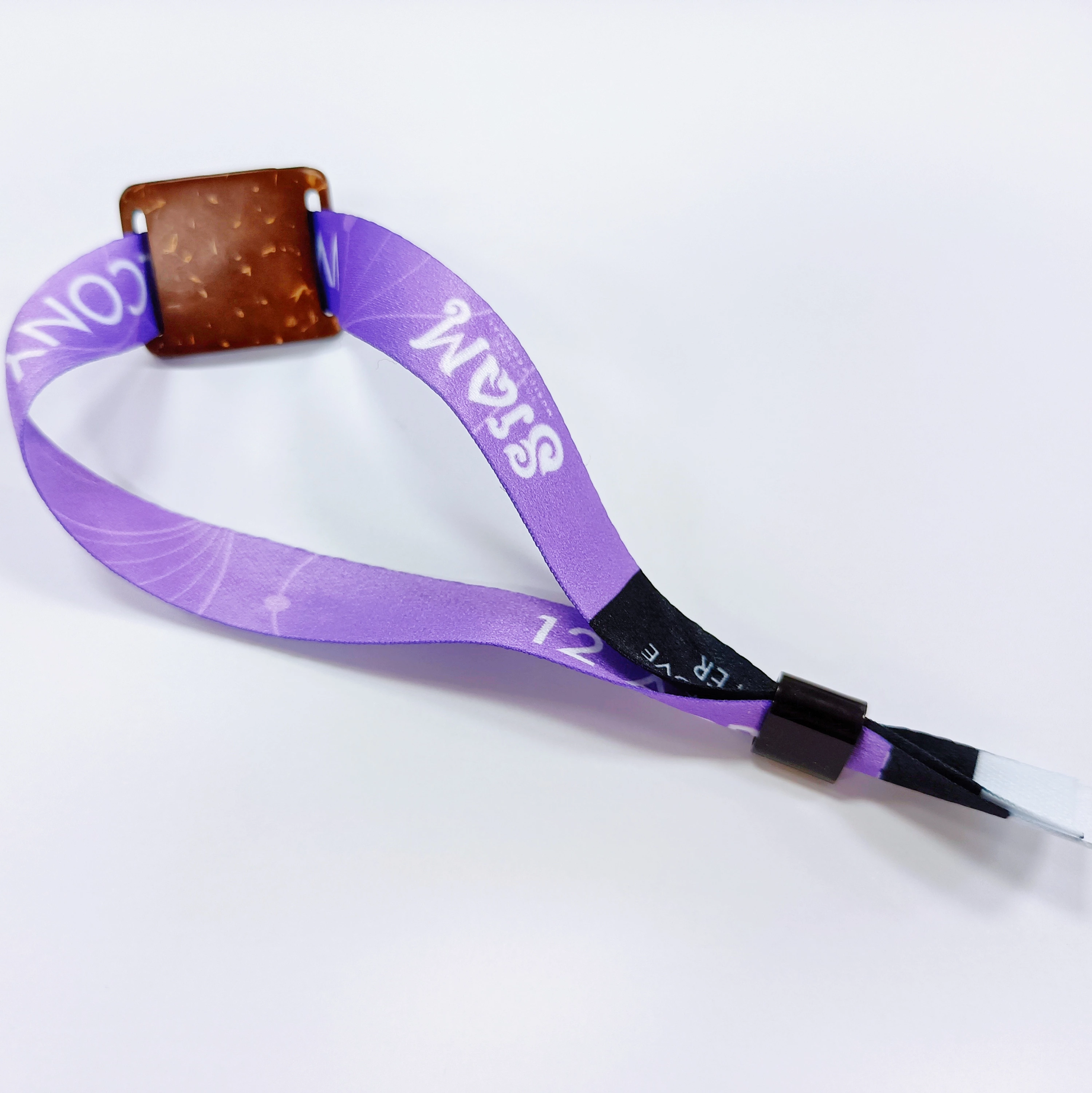 RFID Customized LOGO Coconut Shell Waterproof Fabric Nfc Rfid Bracelet Wristband For Event