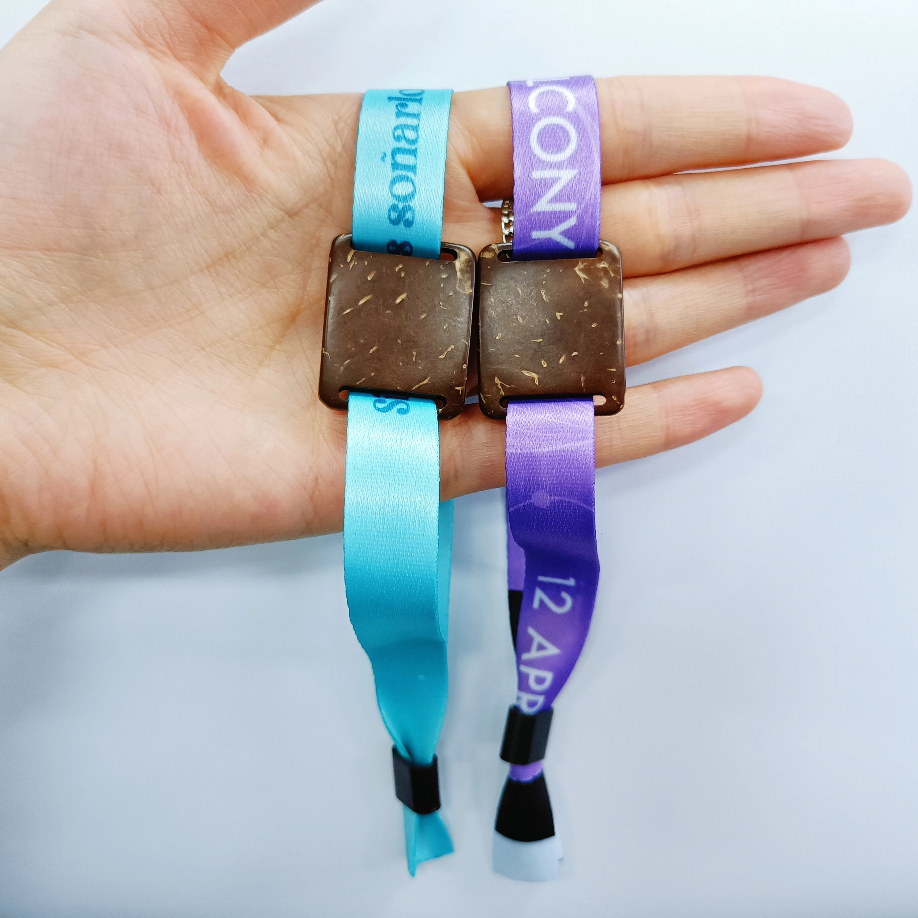 RFID Customized LOGO Coconut Shell Waterproof Fabric Nfc Rfid Bracelet Wristband For Event