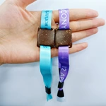 RFID Customized LOGO Coconut Shell Waterproof Fabric Nfc Rfid Bracelet Wristband For Event