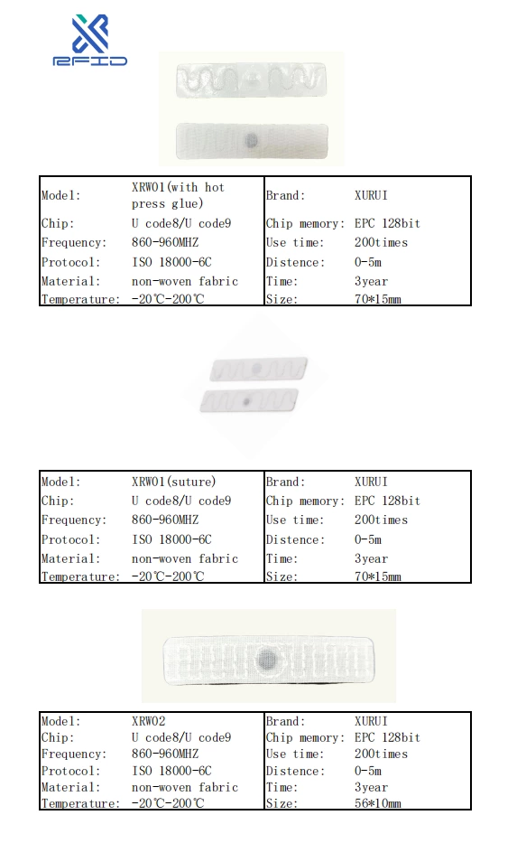 laundry clothes tagging 865-867 mhz uhf white fabric rfid laundry tags for Clothes Management