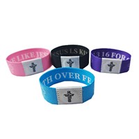 Custom Christian Elastic Rfid Wristband Daily Bible Verse Nfc Woven Bracelet